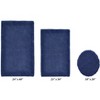Edge Bath Rug 100% Premium Cotton Ultra-Soft Water Absorbent Tufted Solid Reversible 3 Piece Bathroom Rug Set for Machine Washable Bathmat - 2 of 4