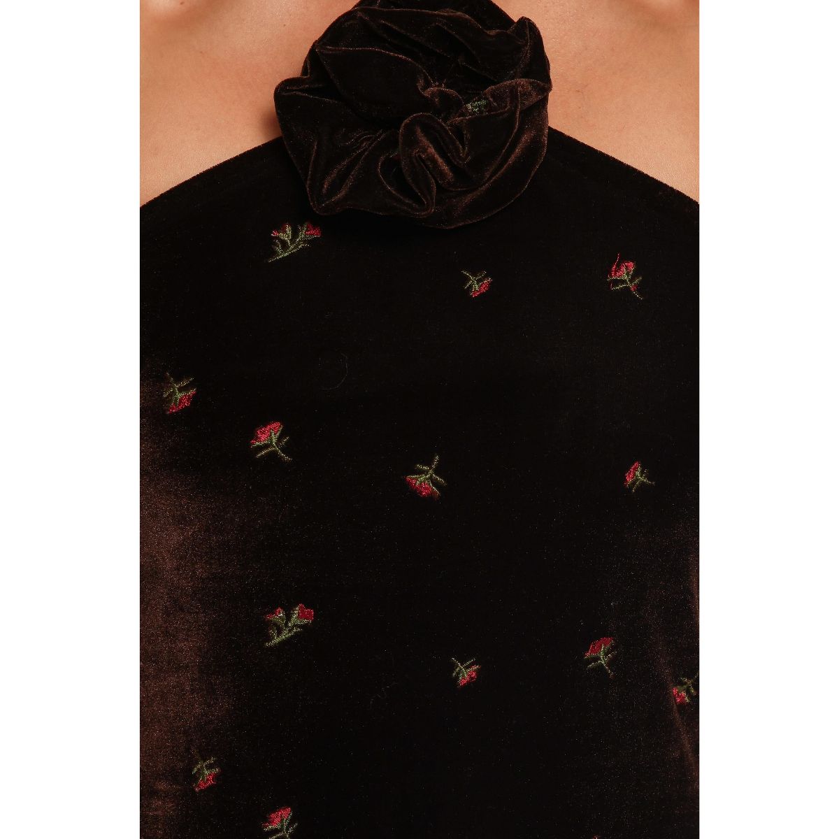 Enrique Halterneck Velvet Dress - thumbnail 2