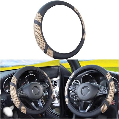 TruAIR Elastic Car Steering Wheel Cover, Leather Anti-Slip Universal Steering Protector