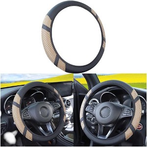 TruAIR Elastic Car Steering Wheel Cover, Leather Anti-Slip Universal Steering Protector - 1 of 4