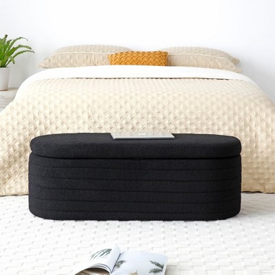 NicBex Ottoman with Storage Bench Storage Organizer Ottoman Modern End of Bed Bench Shoe Stool Toy Storage for Entryway Bathroom Bedroom