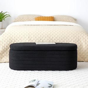 NicBex Ottoman with Storage Bench Storage Organizer Ottoman Modern End of Bed Bench Shoe Stool Toy Storage for Entryway Bathroom Bedroom - 1 of 4