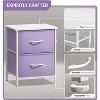 Sorbus Nightstand with 2 Drawers - Steel Frame, Wood Top & Easy Pull Fabric Bins - Great for Home, Bedroom, Office & College Dorm (2 Pack) - 3 of 4