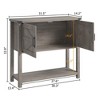 Farmhouse Entryway Table with 2-Door Cabinet, Wood Console Table with Storage, Coffee Bar Cabinet - 2 of 4