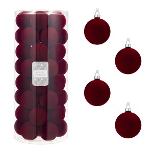 Every Day is Christmas Velvet 50ct 57cm/2.24" Christmas Ornaments, Shatterproof Christmas Tree Ornament Set, Flocking Ball Decorations - 1 of 4