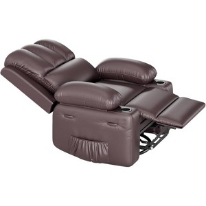Leather Recliner Chair, Manual Recliner w/Comfortable Arms and Cup Holders for Living Room CF8011 - 1 of 4