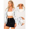 INSPIRE CHIC Women's Long Sleeve Lapel Crop Shiny Party Metallic Jacket - 2 of 4