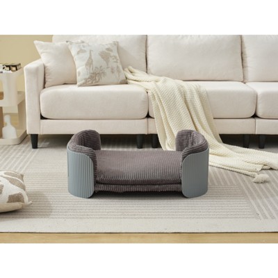 VisioGear Pet Beds, Cat Beds with Removable Mattress Cover, Pet Bed for Kitty, Puppy or Small Animal, Gray, Gray, 33.46"*20.07"*10.23"