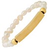 Steeltime Ladies freshwater pearls and stainless steel Prayer id bracelet. Color Options: Gold, Rose Gold - 2 of 4