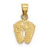 Black Bow Jewelry Kids 14k Yellow Gold Small Footprints Pendant, 10mm (3/8 Inch) - 3 of 4