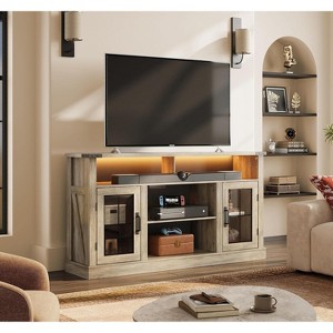 GALAXHERO Farmhouse TV Stand for 65 Inch TV, with LED Lights, Storage Cabinets & Adjustable Shelves for Living Room or Home Theater - 1 of 4