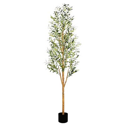 Sunnyglade 6FT Tall Artificial Olive Tree Faux Silk Potted Plants for Home Living Room Office Decor Indoor Fake Olive Tree