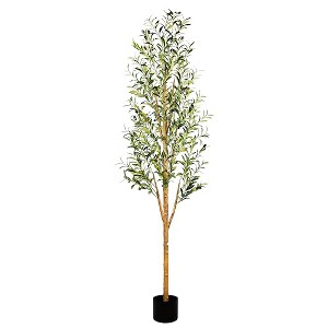 Sunnyglade 6FT Tall Artificial Olive Tree Faux Silk Potted Plants for Home Living Room Office Decor Indoor Fake Olive Tree - 1 of 1