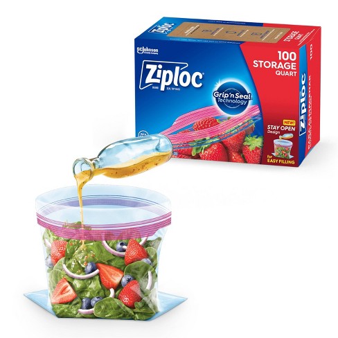 Ziploc Quart Food Storage Slider Bags, Power Shield Technology For More  Durability, 16 Count, Holiday Designs, Packaging May Vary 