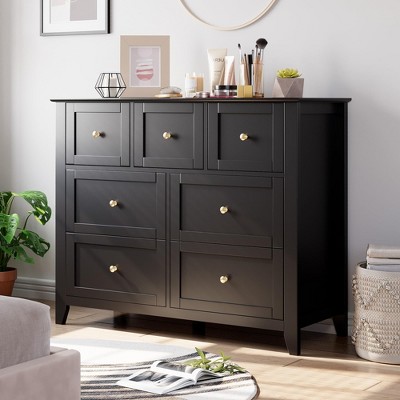 7 Drawers Dresser for Bedroom, Farmhouse Wood Dressers & Chest of Drawers for Clothes