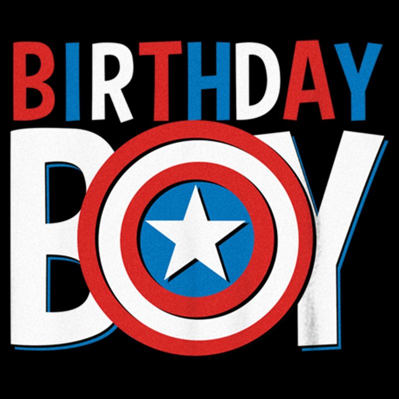 Boy's Marvel Birthday Boy Captain America Logo T-Shirt, 2 of 6