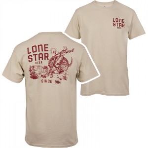 Mens Lone Star Beer Armadillo Riding Front and Back Print T-Shirt - 1 of 4