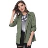 INSPIRE CHIC Women's Drawstring Waist Flap Pockets Lightweight Utility Jacket - 2 of 4