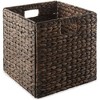 Casafield 13" x 13" Water Hyacinth Storage Baskets - Set of 2 Collapsible Cubes, Woven Bin Organizers for Bathroom, Bedroom, Laundry, Pantry - 3 of 4