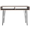 vidaXL Desk with 2 Compartments Gray - 2 of 4
