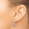 Black Bow Jewelry 14k Rose and White Gold Double Knot Post Dangle Earrings - 3 of 4