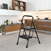 Cesicia Black 2 Step Folding Ladder with Wide Anti-Slip Pedal - 3 of 4