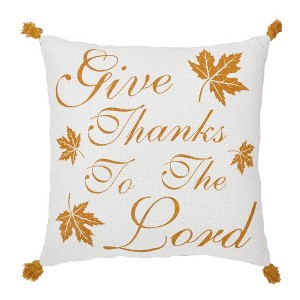 Harvest Blessings Give Thanks to the Lord Woven Pillow 18x18 - 1 of 4