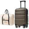 Lyngins 2-Piece Carry on Luggage Set – 20" Hardside Spinner Suitcase (ABS Material), Foldable Duffel Bag (25L Extra Space), 360° Dual Wheels - 2 of 4