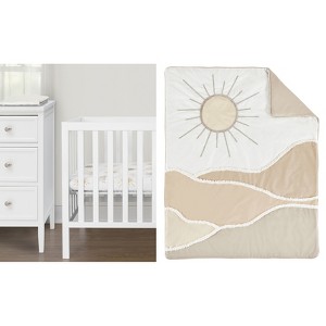 Sweet Jojo Designs Gender Neutral Unisex Baby Mini Crib Bedding Set - Desert Sun Taupe Beige and Ivory 3pc - 1 of 4