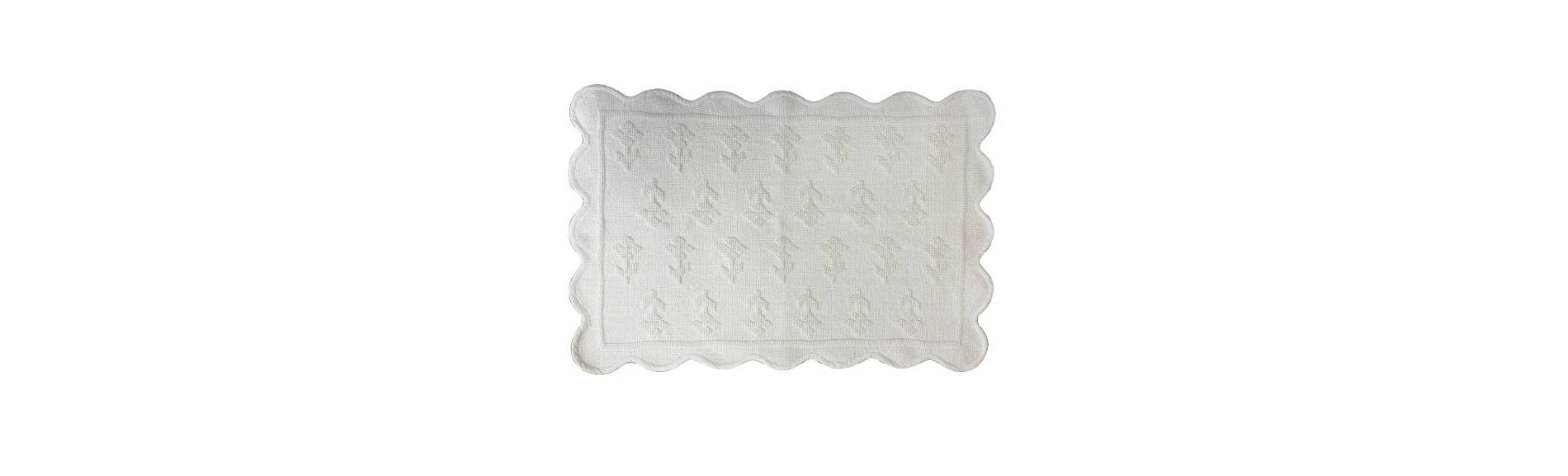 20"x30" Mini Floral Scalloped Bath Rug White - Threshold™
