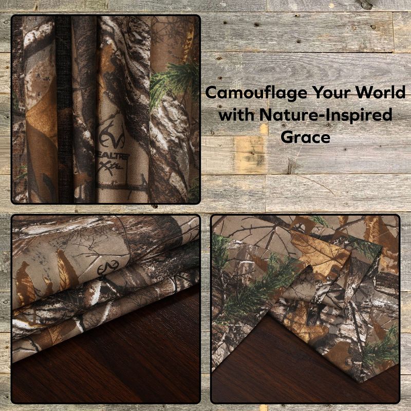 Realtree Xtra Camouflage Rod Pocket Window Curtains - Camo Drapes in Forest and Rustic Theme, Perfect for Bedroom, Farmhouse, Cabin, and Kitchen, 4 of 7