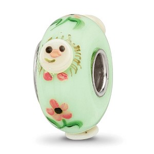 Black Bow Jewelry Fenton Sterling Silver Hattie Hedgehog 3D Glass Bead Charm - 1 of 4