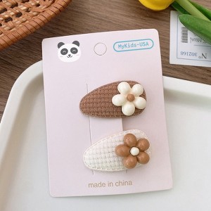 MyKids-USA Cartoon Rabbit, Floral, And Star Hair Clip: Small Fabric And Plush Hair Accessory Set - 1 of 1