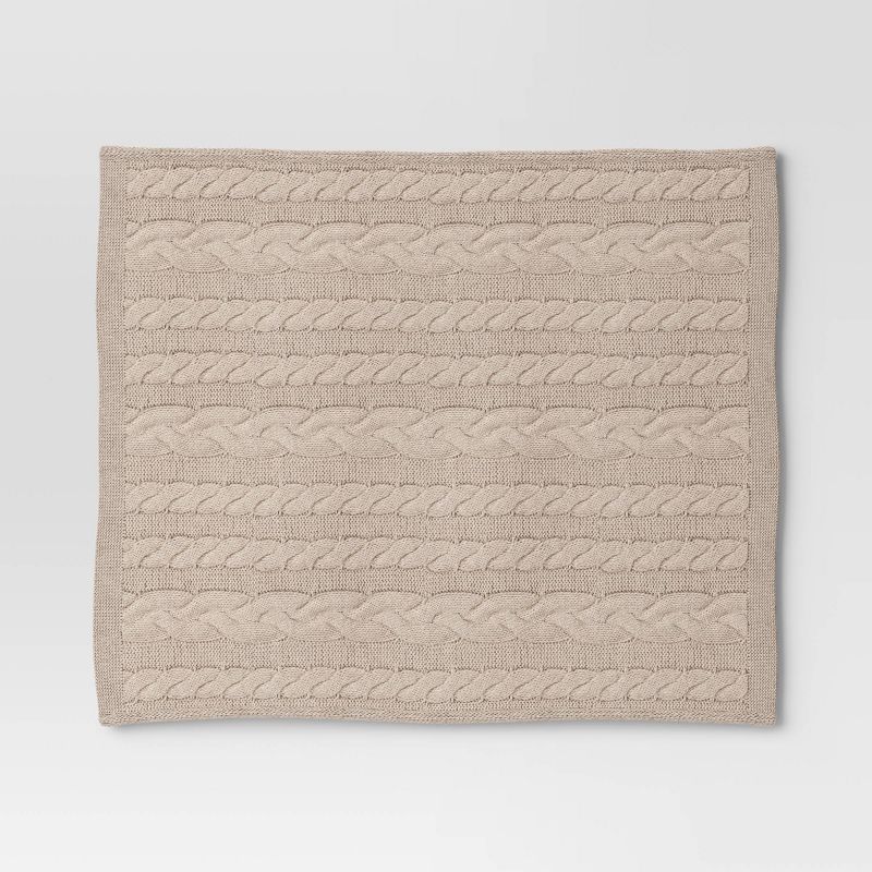 Chunky Cable Knit Reversible Throw Blanket - Threshold™, 3 of 12