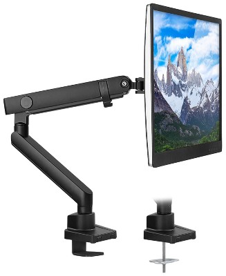 Black Adjustable Aluminum and Steel Monitor Desk Mount