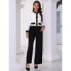 INSPIRE CHIC Women's Tweed Contrast Color Collarless Sequins Work Office Short Jackets - 4 of 4