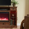 OKD 70" Fireplace TV Stand for 80 Inch TV, Farmhouse TV Stand w/Door & Drawers, Dark Rustic Oak - 4 of 4
