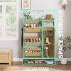Rattan Shoe Cabinet, 3 Tier Shoe Cabinet with Flip Drawers, Free Standing Narrow Shoe Storage Organizer with Adjustable Shelves - 4 of 4