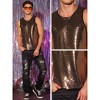 Lars Amadeus Men's Sequin Shiny Nightclub Party Metallic Sleeveless Tank Top - 4 of 4