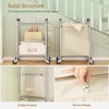 USIKEY Laundry Basket with Wheels, Rolling Laundry Sorter Cart with Side pockets,47.6GAL(180L) Rolling Laundry Hamper with Removable Bag, Beige - 4 of 4