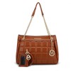 MKF Collection Mabel Quilted Women’s shoulder Bag & Bracelet Keychain with a Credit Card Holder by Mia K - 2 of 4