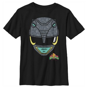 Boy's Power Rangers Black Ranger Helmet T-Shirt - 1 of 4