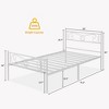 Homhougo Twin Size Metal Bed Frame for Kids, Twin Bed Frames for Girls, with Headboard & Footboard, Steel Slats Support, No Box Spring Needed, White - 2 of 4