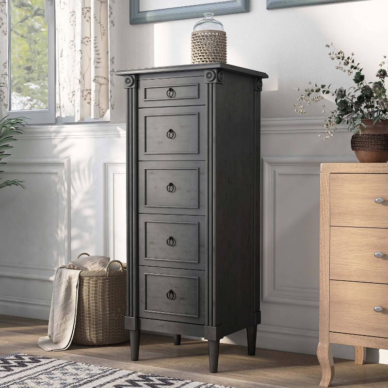 Latimer Traditional 5 Drawer Slim Chest - HOMES: Inside + Out, 3 of 7