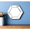 HomeRoots 18" Silver Hexagon Glass Framed Accent Mirror - 2 of 4