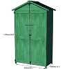 Gulches Outdoor Wood Storage Shed, Garden Tool Cabinet with Waterproof Asphalt Roof, Double Doors, Multiple-tier Shelves,Forest Green - 3 of 4