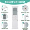 TIRAMISUBEST Tall Bathroom Storage Cabinet with Glass Doors, Free-Standing Bathroom Floor Cabinet with 2 Drawers and Adjustable Shelves - 4 of 4
