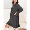 WhizMax Women V-Neck Ruffle Edge Loose-Fit Casual Long Sleeve Dress - 3 of 4