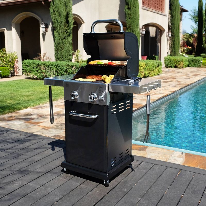 Permasteel 2-Burner Gas Grill with Foldable Side Tables, 5 of 10