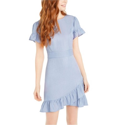 City Studio Womens Ruffle Asymmetrical Dress, Blue, 13